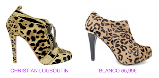 Botines print animal Christian Louboutin vs Blanco